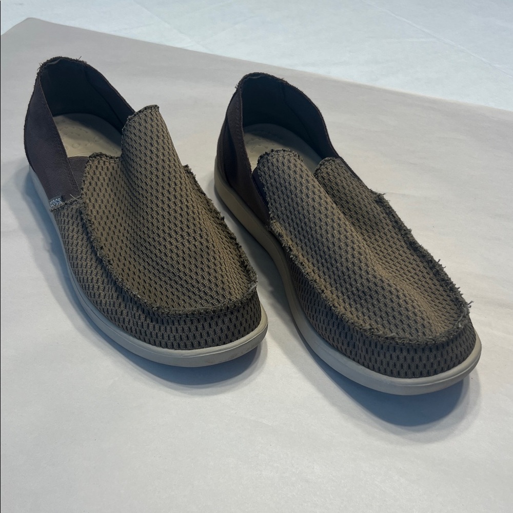 CROCS Men's Brown Mesh Slip-On Loafers